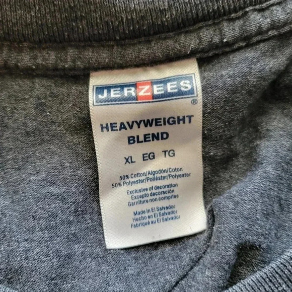 Jerzees Aruba T-Shirt XL Unisex Gray Heavyweight Blend One Happy Island - Picture 4 of 4